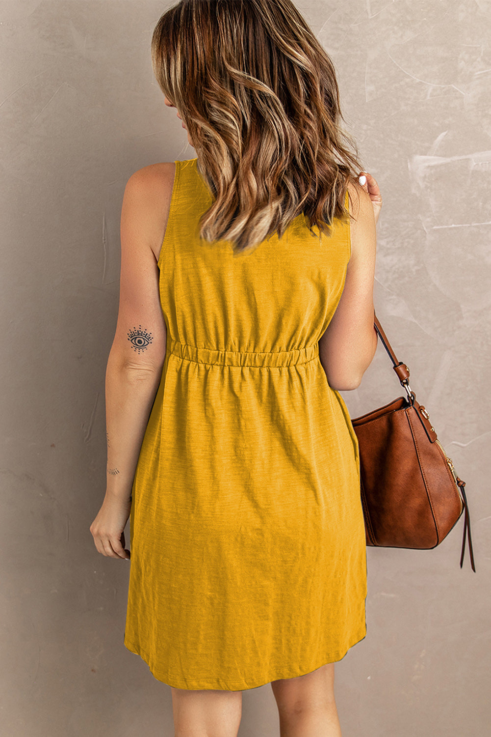 Sleeveless Button Down Mini Dress