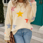 Star Pattern Fuzzy Sweater