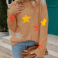 Star Pattern Fuzzy Sweater